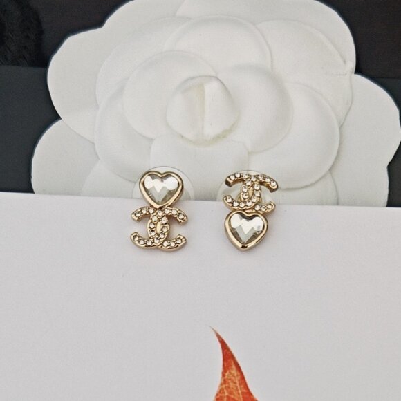 Chanel Heart Asymmetrical Earrings - Picture 1 of 5